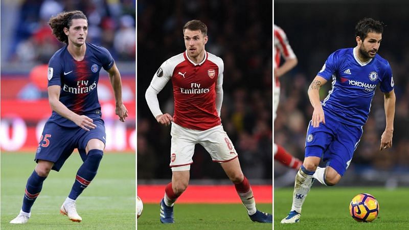 Left to right - Rabiot, Ramsey and Fabregas